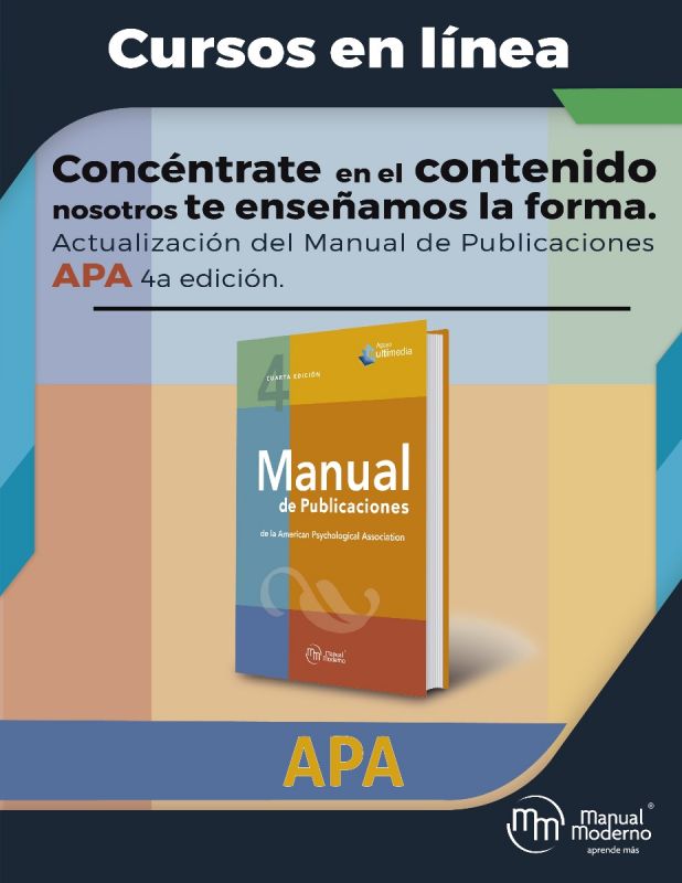 Curso en línea. Actualización del Manual de Publicaciones de la APA 4ª Edición
